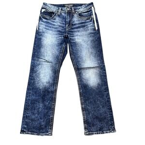 Salvage Supply Co Mens Mayhem Boot Regular Fit Blue Jeans 31x30(28) Whiskered